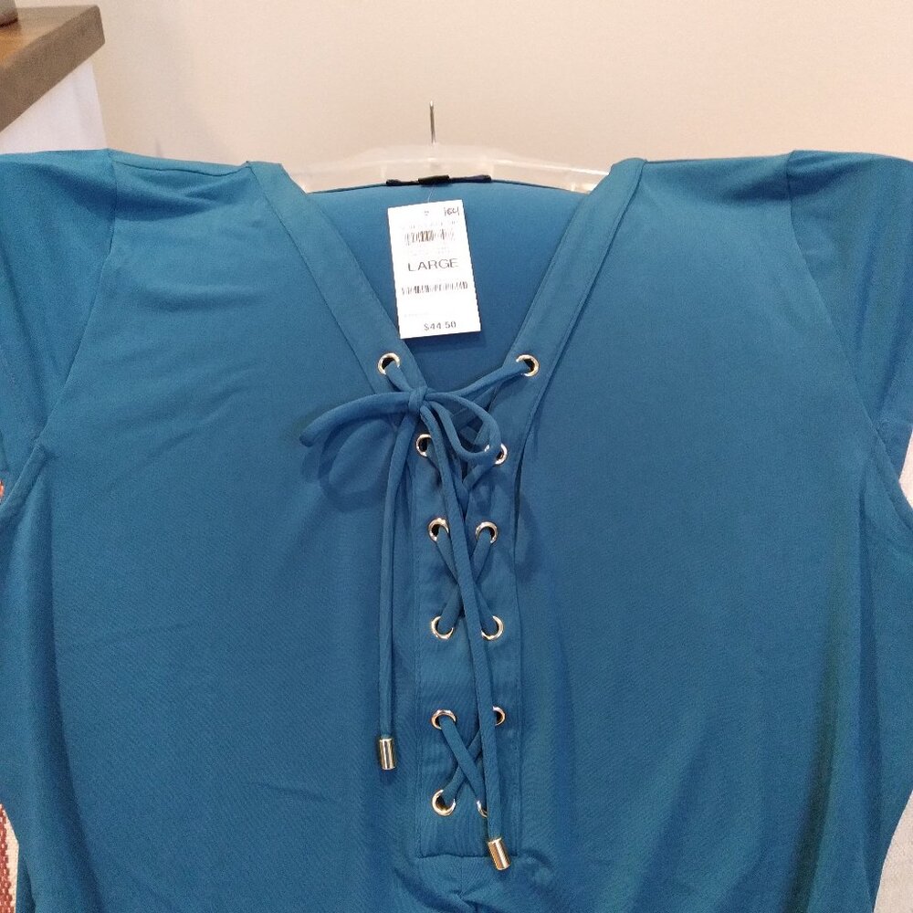 I.N.C. International Concepts Women's Lace-Up Front Top